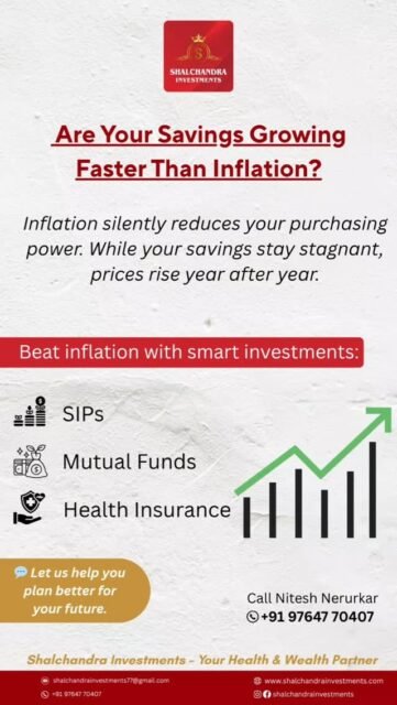 Most people save but still lose. Why?
Because inflation quietly reduces your purchasing power.
📈 Prices keep rising, but your savings may not.

✅ Start smart:
➡ SIPs | Mutual Funds | Health Insurance

#inflationawareness #smartinvesting #mutualfundsindia #sipplans #financialplanning #healthinsuranceindia #moneytips2025 #savingsvsinflation #investmentplanner

[ savings vs inflation, beat inflation, sip plan India, best mutual funds 2025, grow your money, protect savings, inflation impact on savings, smart financial planning, health insurance plans, long-term investment ideas ]